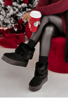 zamszowe Stiefeletten z futerkiem Frosted Nights Schwarz