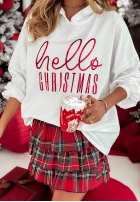 Sweatshirt z kapturem Hello Christmas Weiß