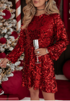 Cekinowa Kleid z kokardką Sequin Sensation Rot