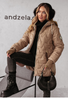 Pikowana Jacke z kapturem Cozy Embrace Schokoladenbraun