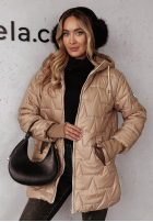 Pikowana Jacke z kapturem Cozy Embrace Schokoladenbraun