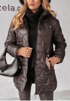 Pikowana Jacke z kapturem Cozy Embrace Schwarz