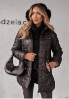 Pikowana Jacke z kapturem Cozy Embrace Schwarz