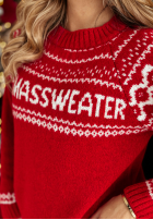 Świąteczny Pullover Mit Muster Xmas Sweater Rot