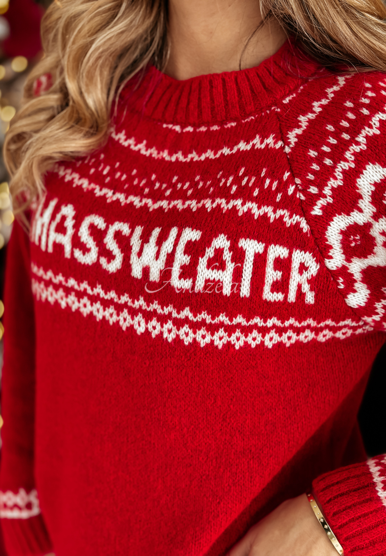 Pullover mit Weihnachtsmuster Xmas Sweater Rot