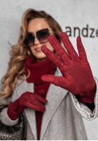 zamszowe Handschuhe Cold Nights Burgunderrot