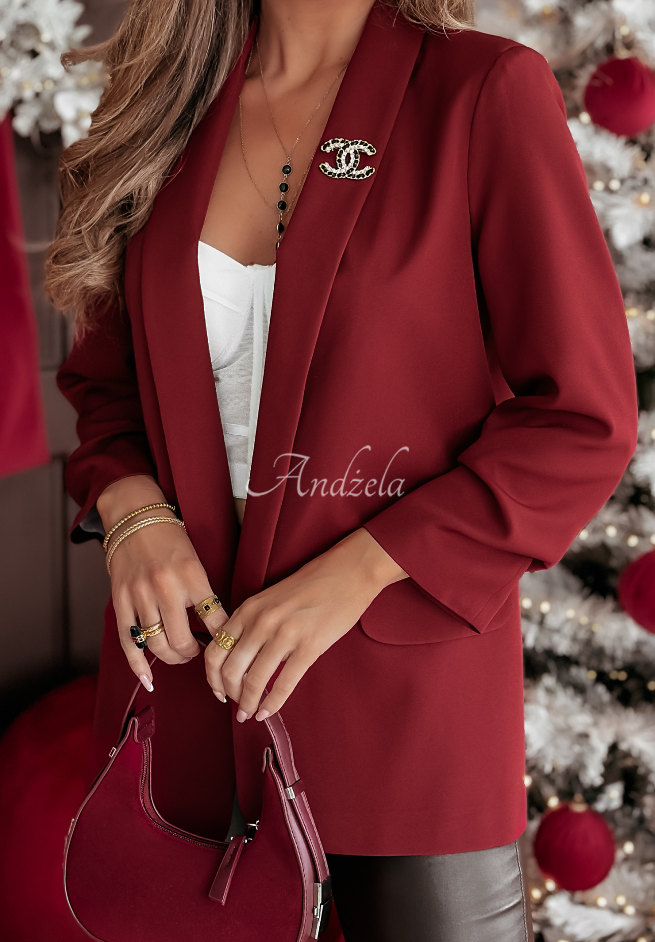 Klassischer Blazer Premium Burgund