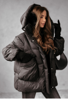 Pikowana Jacke Watch It Snow Schwarz