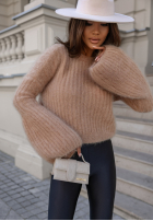 Moherowy Pullover z szerokimi rękawami Cloudly Camel