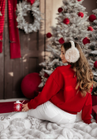 Świąteczna Sweatshirt z nadrukiem Santa Baby Rot
