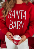 Świąteczna Sweatshirt z nadrukiem Santa Baby Rot
