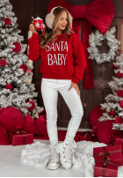 Świąteczna Sweatshirt z nadrukiem Santa Baby Rot