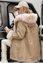 Jacke parka z futerkiem Stay Warm Camel