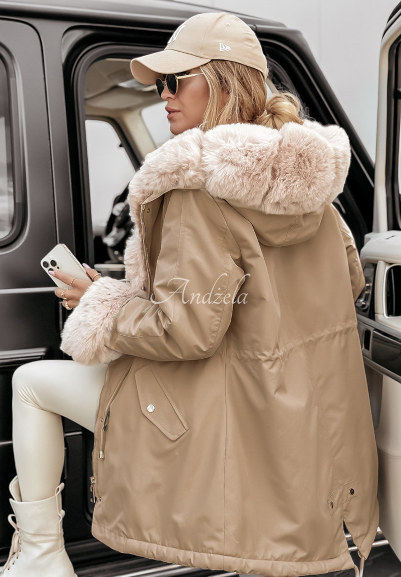 Parka-Jacke mit Fell Stay Warm Camel