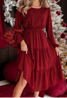 Kleid maxi z falbankami Different Person Rot