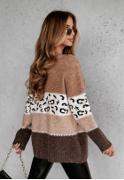 Pullover w Leopardenmusterkę Tissy camelowo-Grau