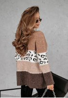 Pullover w Leopardenmusterkę Tissy camelowo-Grau