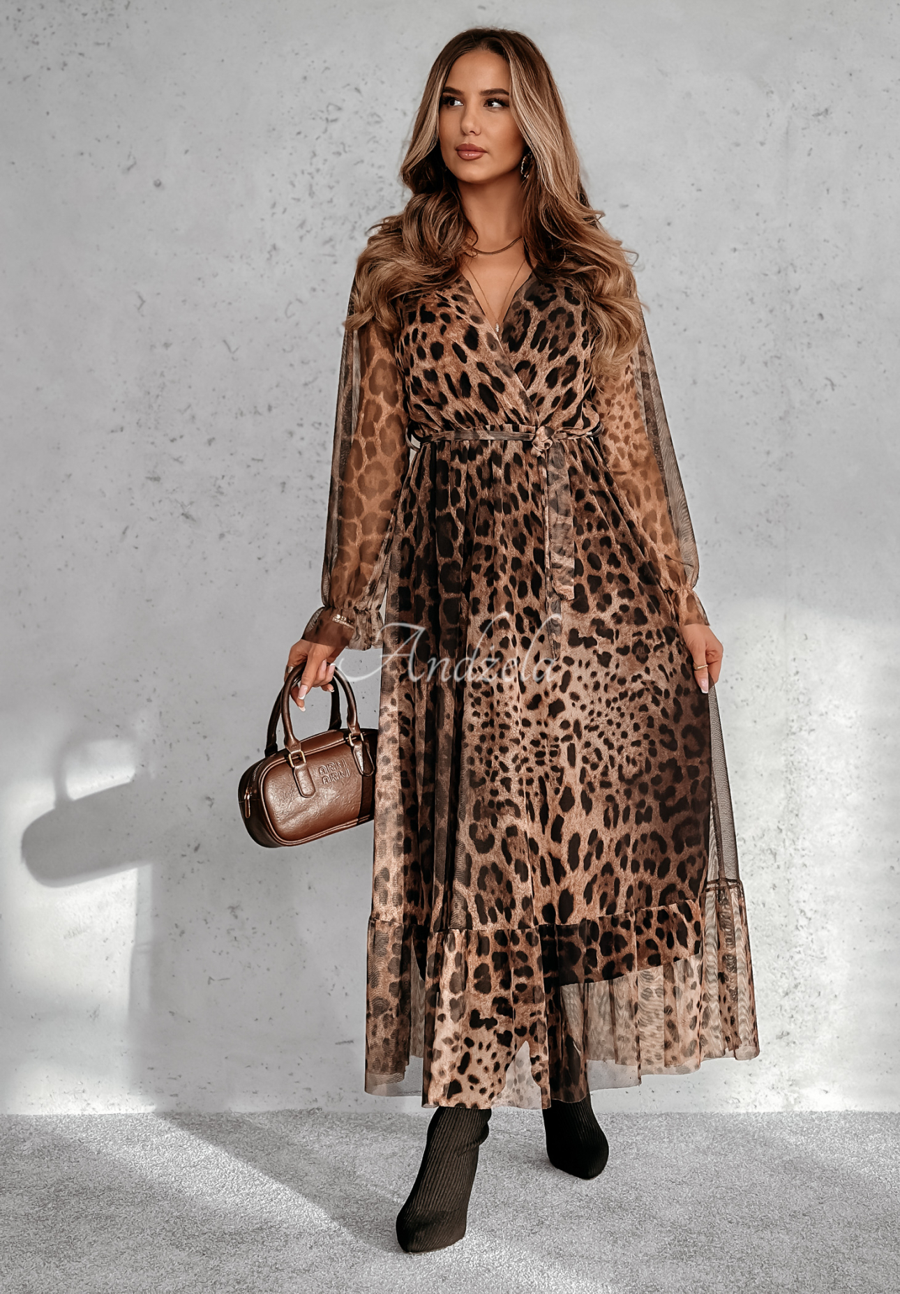 Maxikleid mit Leopardenmuster My Attitude Braun