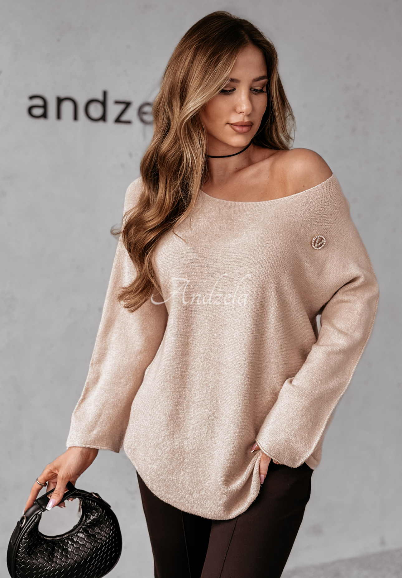 Leichter Pullover Imagine Is Real Beige