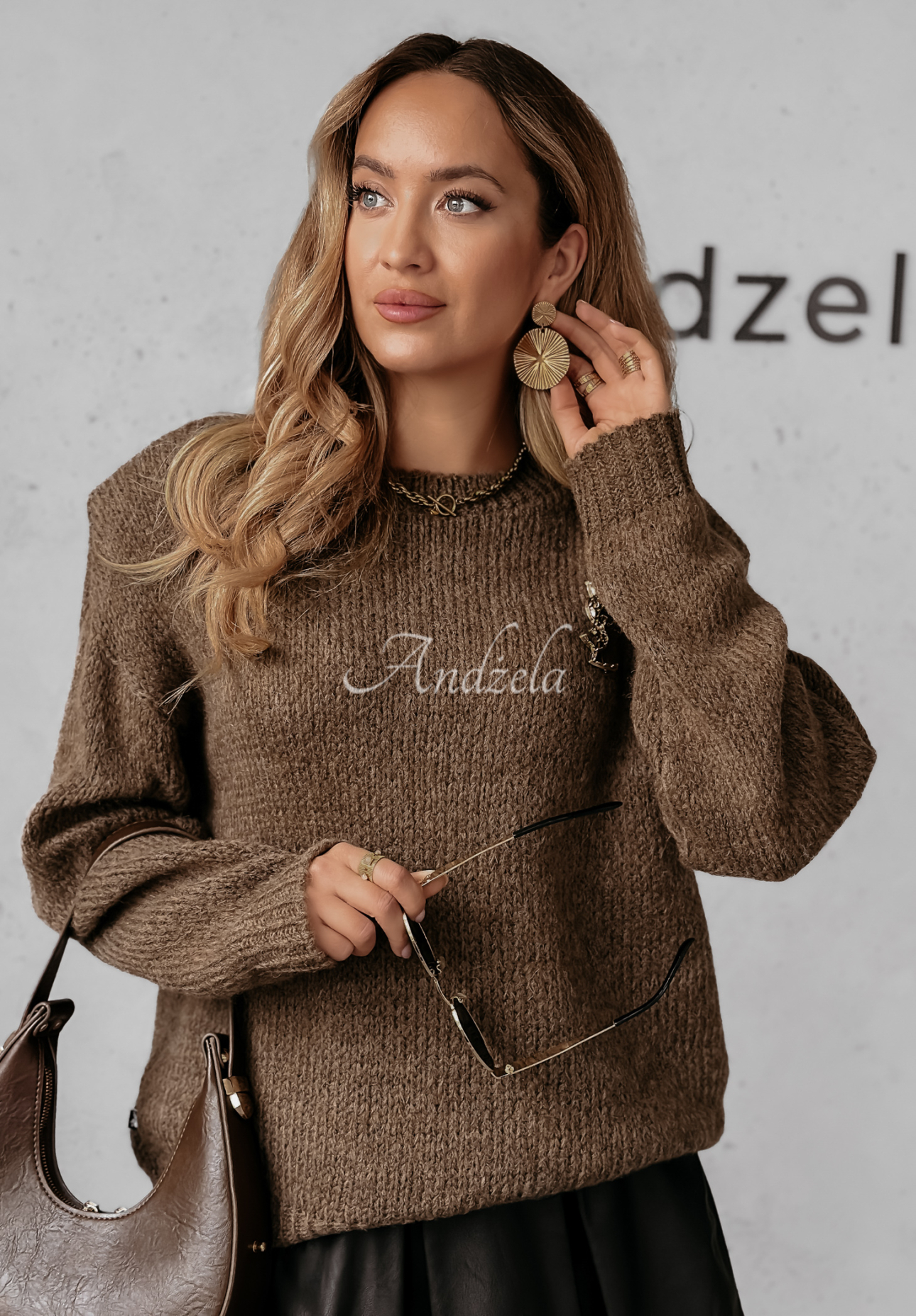 Pullover aus Wolle und Mohair Looking For You Schokoladenbraun