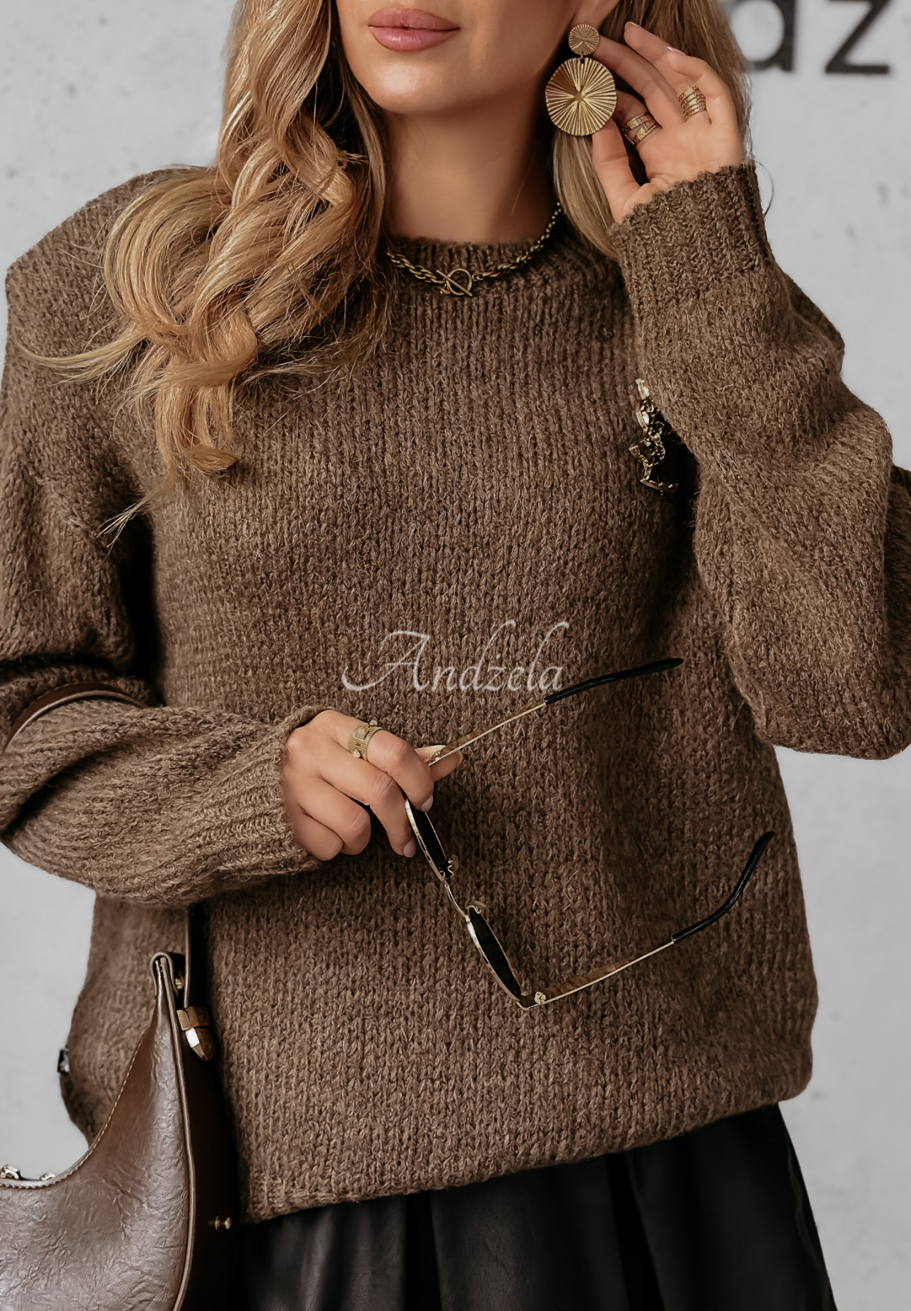 Pullover aus Wolle und Mohair Looking For You Schokoladenbraun