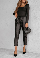 Kunstleder Hose Ackerley Schwarz