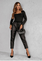 Kunstleder Hose Ackerley Schwarz