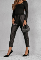Kunstleder Hose Ackerley Schwarz