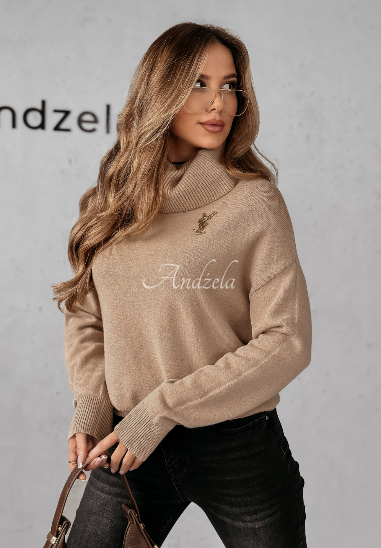 Rollkragenpullover Cozy Clouds Beige