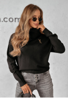 Pullover z golfem Cozy Clouds Schwarz