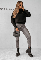 Pullover z golfem Cozy Clouds Schwarz