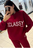 Długa Sweatshirt z nadrukiem La Milla Classy Burgunderrot