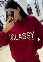 Długa Sweatshirt z nadrukiem La Milla Classy Burgunderrot