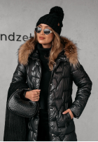 Pikowana Jacke z futerkiem Frostbite Schwarz