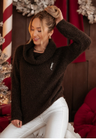 Pullover z golfem Quite Cute Schokoladenbraun