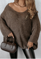 Pullover oversize Gentle Cuddle Schokoladenbraun