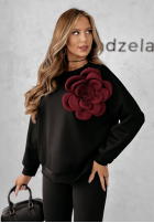 Sweatshirt z kwiatem Flora Felicita Schwarz