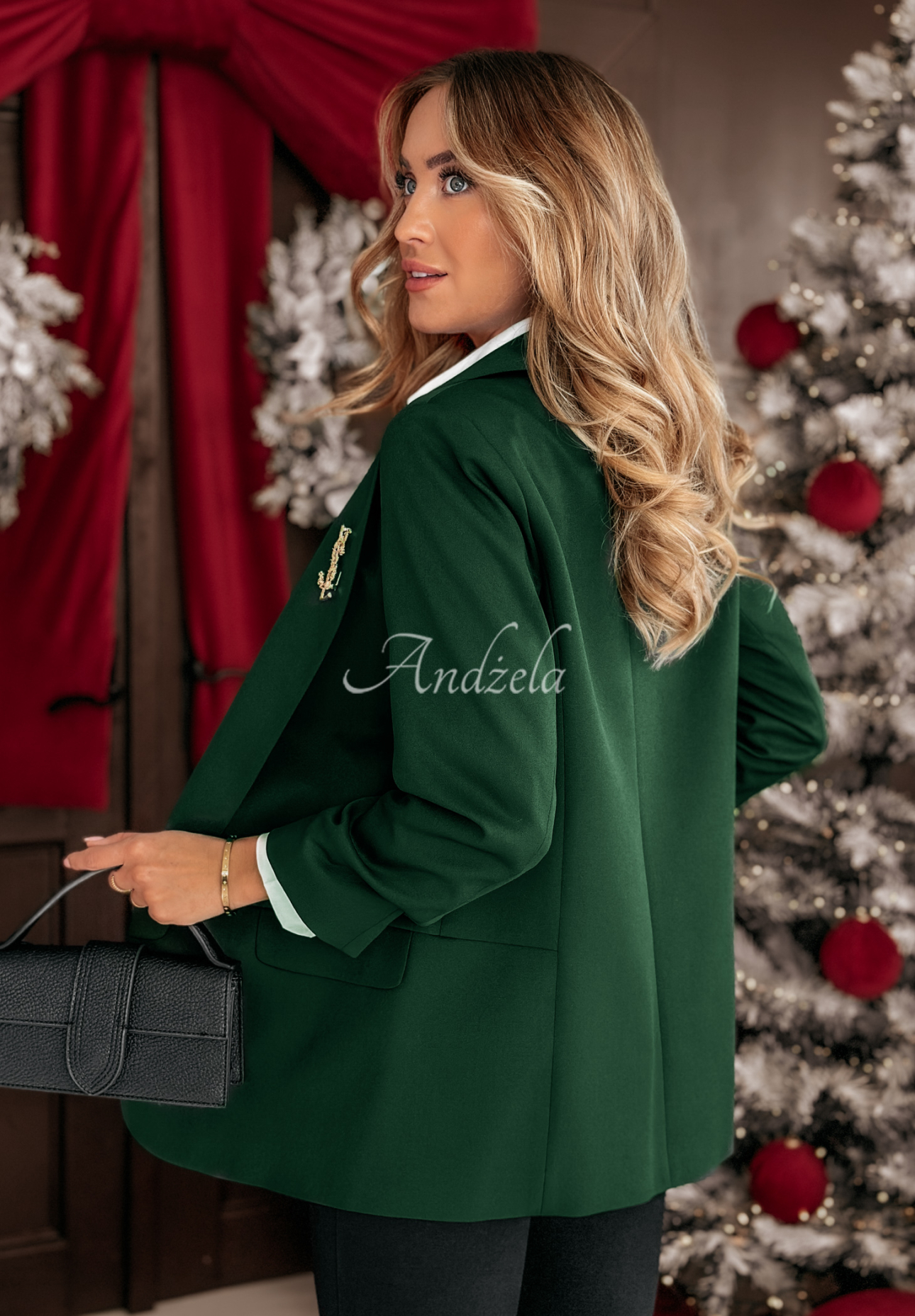 Klassischer Blazer Premium Flaschengrün