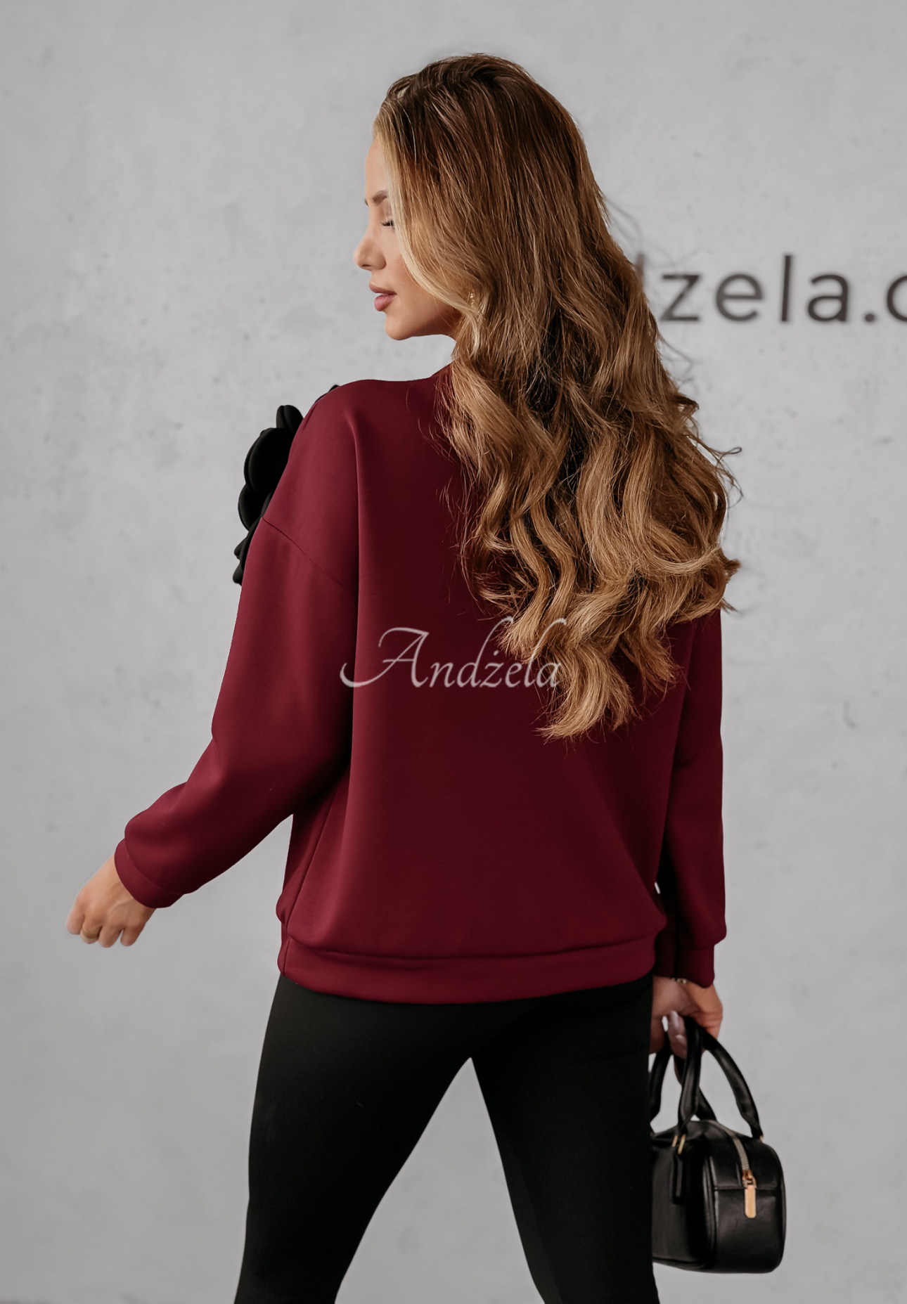 Sweatshirt mit Blume Flora Felicita Burgunderrot