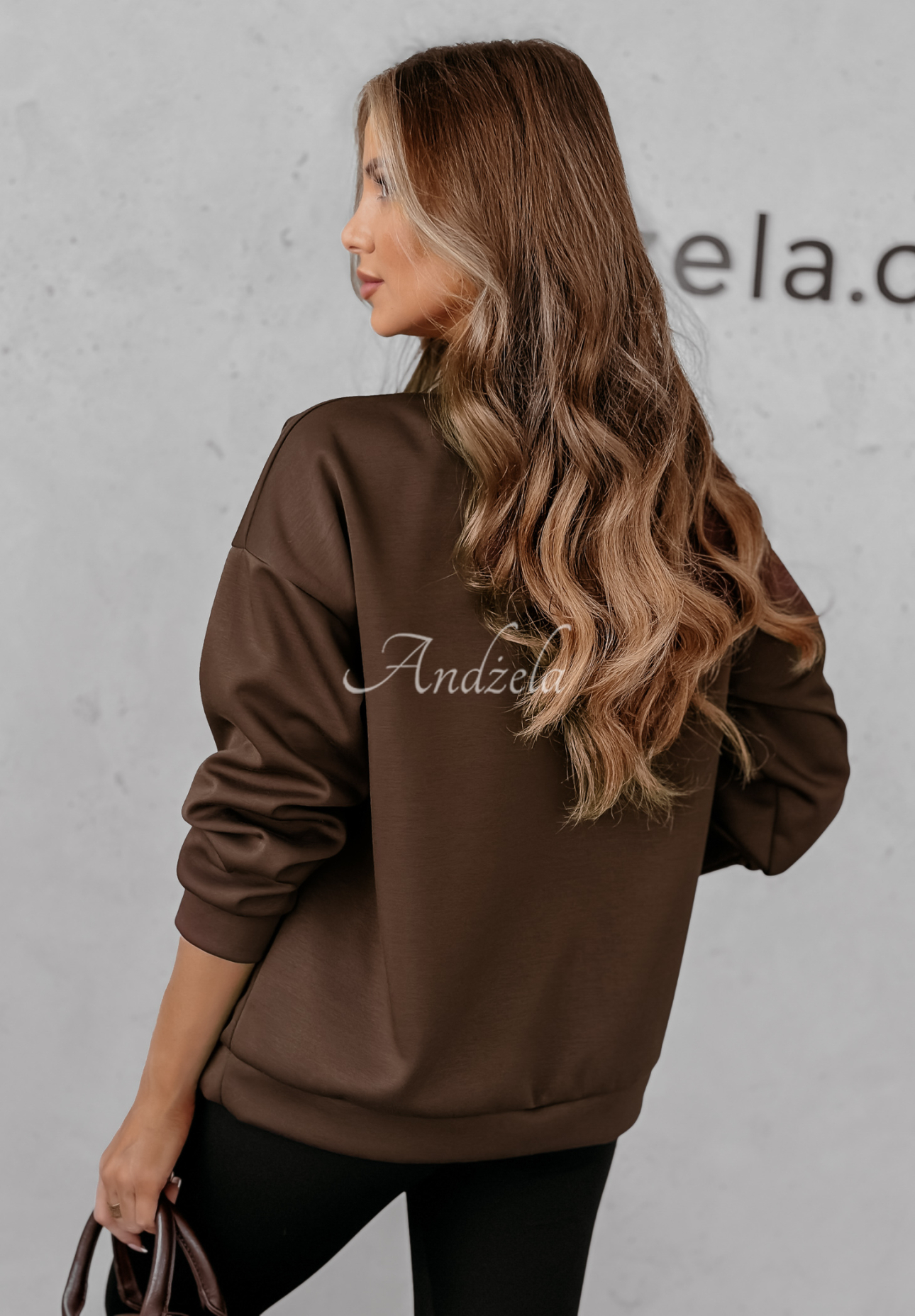 Sweatshirt mit Blume Flora Felicita Schokoladenbraun