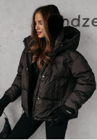 Puchowa Jacke z kapturem Aurora Skies Schwarz