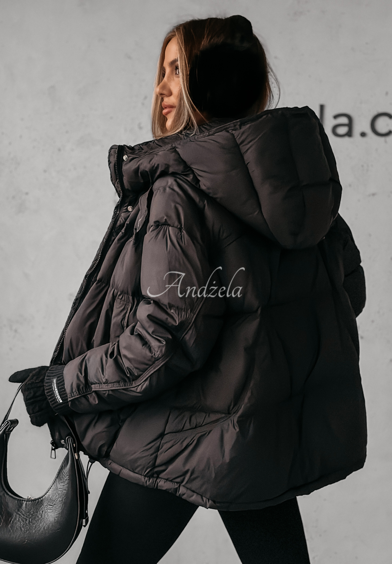 Daunenjacke mit Kapuze Aurora Skies Schwarz