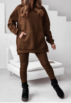 Sweatshirt z kieszenią i kapturem Siempre Schokoladenbraun II