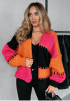 Krótki Cardigan oversize Seriously Prett pomarańczowo-Rosa