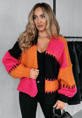 Kurzer Overisze Cardigan Seriously Pretty orange-rosa