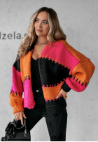 Krótki Cardigan oversize Seriously Prett pomarańczowo-Rosa