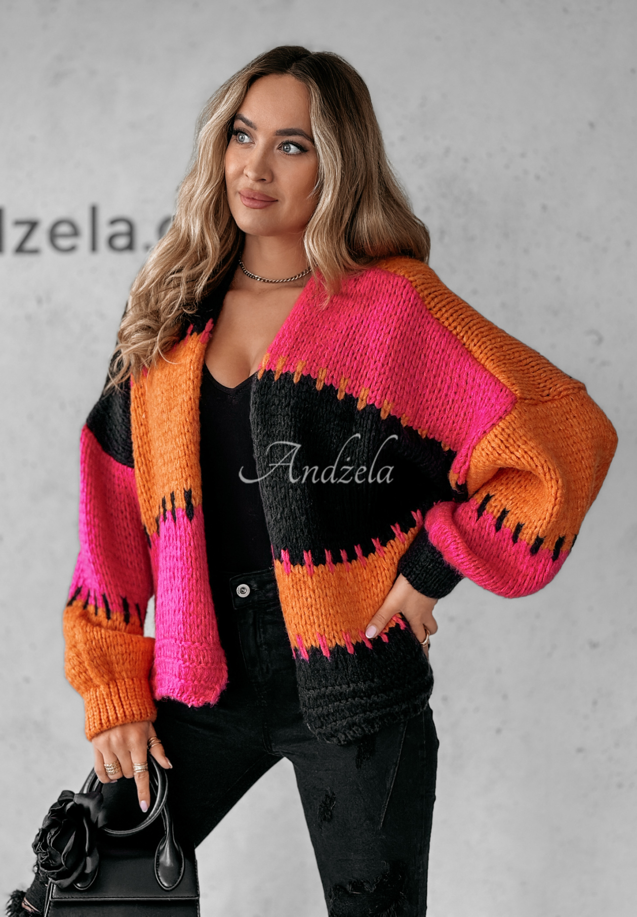 Kurzer Overisze Cardigan Seriously Pretty orange-rosa