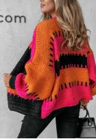 Krótki Cardigan oversize Seriously Prett pomarańczowo-Rosa