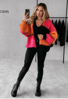 Krótki Cardigan oversize Seriously Prett pomarańczowo-Rosa