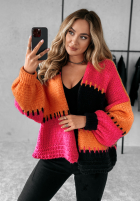 Krótki Cardigan oversize Seriously Prett pomarańczowo-Rosa